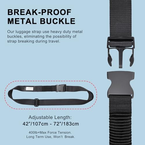 Luggage Straps for Suitcases, Stretchable TSA Approved Suitcase Straps - Image 3