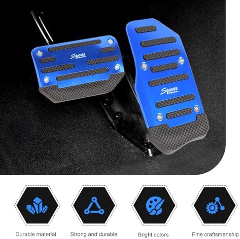 2 PCS Car Non-slip Pedal Pads Set, Alloy Brake Pedal Protectors, Accelerator - Image 3