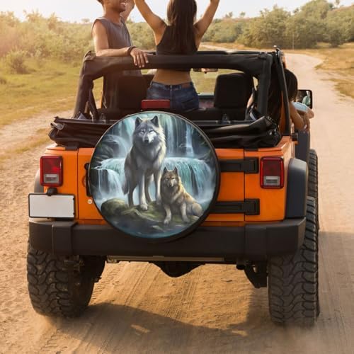 3D Printed Wolf Spare Tire Cover Dust-Proof Wheel Tire Cover Fit Trailer - Image 4