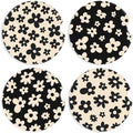 Boao 4 Pcs White Flower Car Cupholder Coasters by Boao