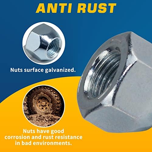 20pcs 1/2''-20 Trailer Lug Nuts Galvanized - Image 4