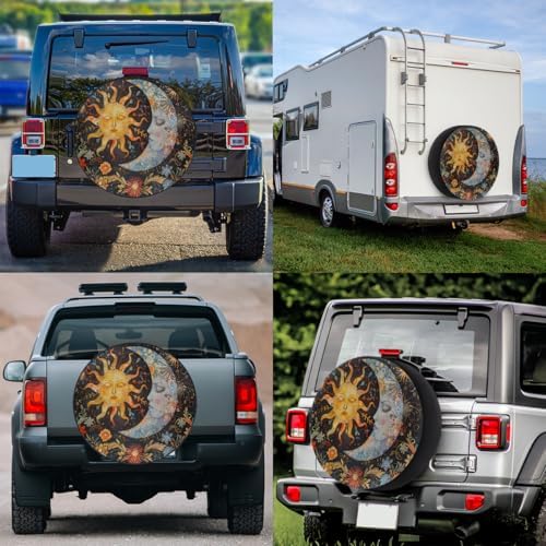 Sun Moon Spare Tire Cover 15in Spare Wheel Covers Tire Storage Cover - Image 6