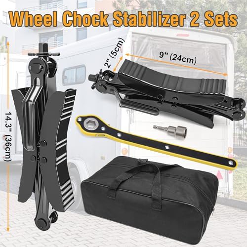 Lezcufer Camper Wheel Chock Stabilizer 2 Sets - Image 2
