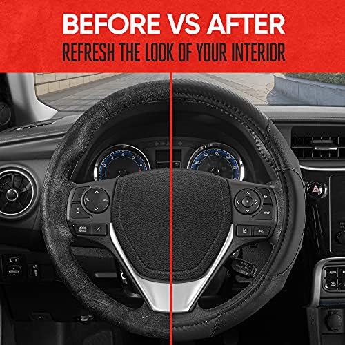 Motor Trend GripDrive Carbon Fiber Steering Wheel Cover, Non-Slip Sporty Racing - Image 4