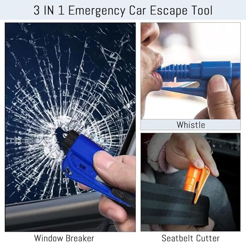 16Pcs Car Window Breaker Seatbelt Cutter Keychain, 3 in 1 Emergency Escape Tool - Image 4