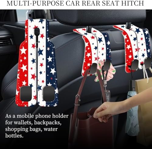 PU Leather Car Seat Hook, Storage Headrest Hanger, Cute Car Backseat Organizer - Image 3