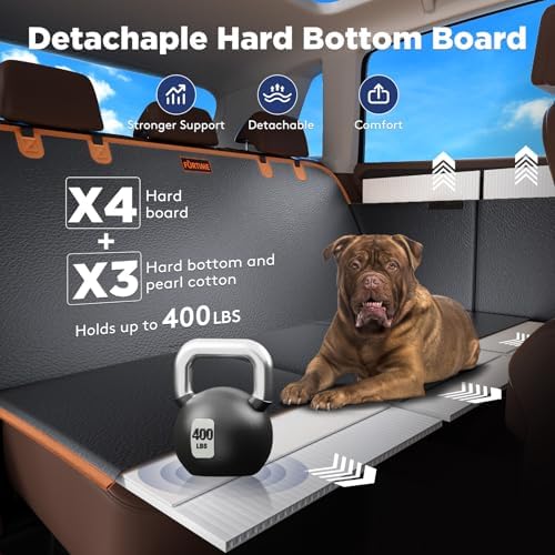 FURTIME XL Back Seat Extender for Dogs, Hard Bottom Seat Cover for Truck - Image 3