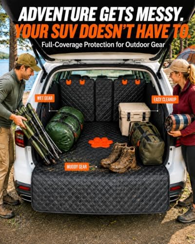 SUV Cargo Liner for Dogs, 60/40 Split Seat Access, Waterproof Dog Trunk Cover - Image 5