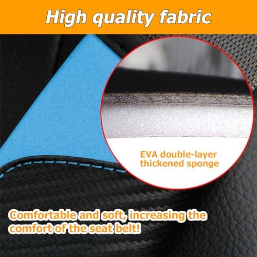 Osilly 2PCS Carbon Fiber Leather Seat Belt Shoulder Pads - Image 3