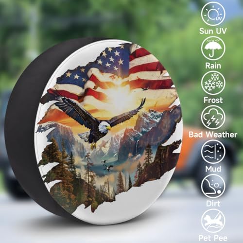 Eagle Spare Tire Cover 14in Spare Wheel Covers Tire Storage Cover - Image 3