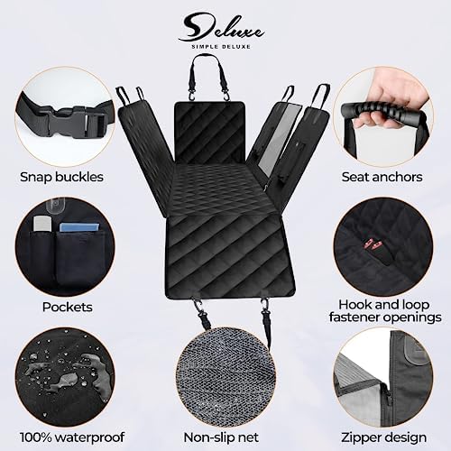 YSSOA Dog Car Seat Cover for Back Seat, Durable Waterproof Nonslip Pets Hammock - Image 2