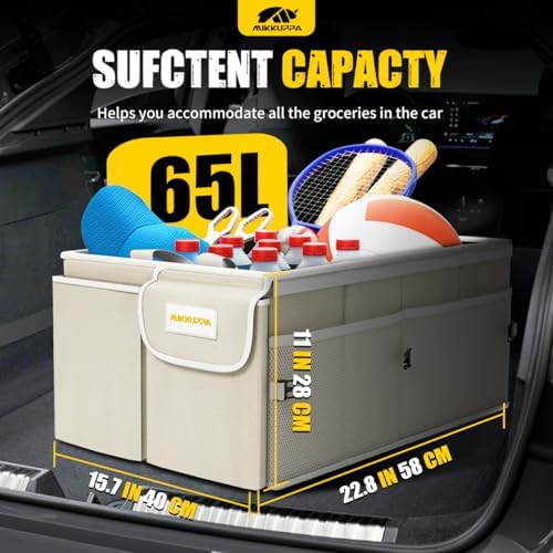 MIKKUPPA Trunk Organizer with Lid - 65L Collapsible Car Organizer - Image 2