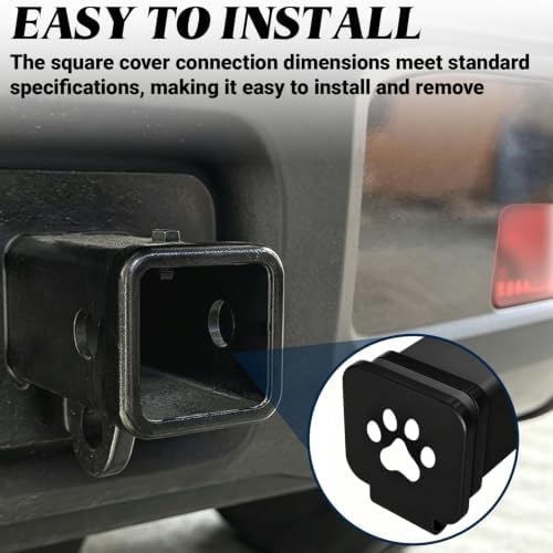 2 Inch Trailer Hitch Cover, Tow Hitch Square Mouth Receiver Plug Protector - Image 4