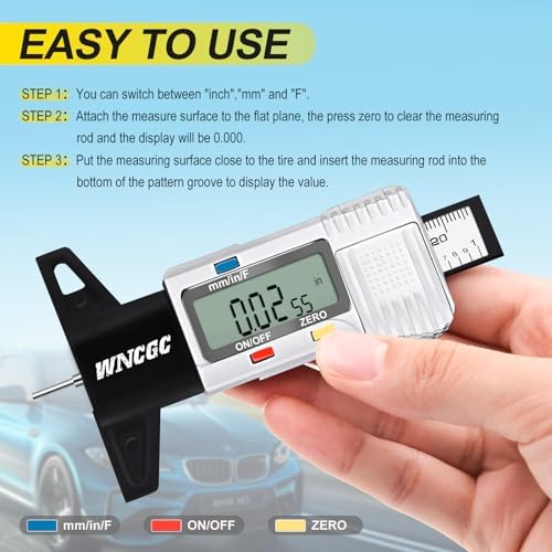 3 Modes Digital Tire Tread Depth Gauge, Tire Depth Gauge - Image 2
