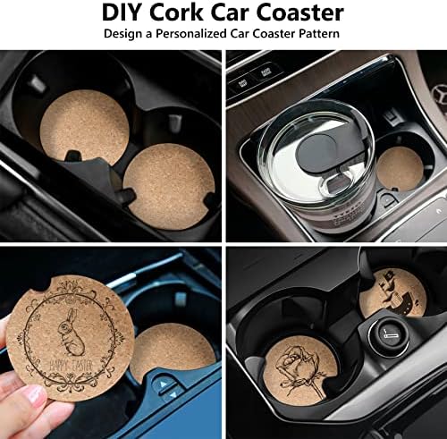 24 Pcs Car Coasters Cup Holder Insert Coaster, Absorbent Cork Bar Coaster - Image 3