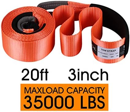 Recovery Tow Strap Heavy Duty Polyester Recovery Strap 3" x20ft 35000LBS Rated - Image 2