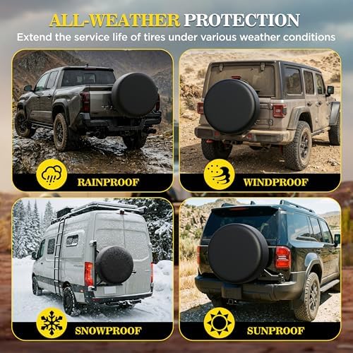 Moonet 27-29 inch Thickening Leather Spare Tire Cover Universal Fit - Image 4