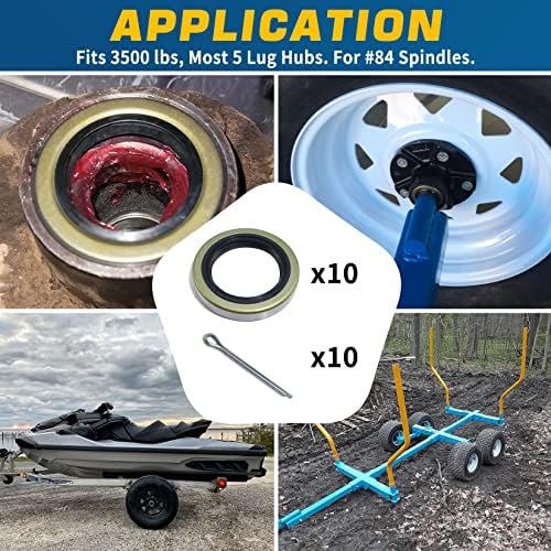 10pcs Trailer Hub Wheel Grease Seals Kit 1.719'' I.D x 2.565'' O.D - Image 6