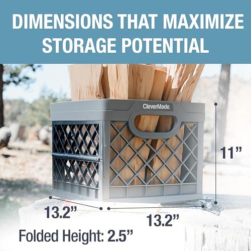 CleverMade Collapsible Milk Crate - 25L - Stone - Image 5