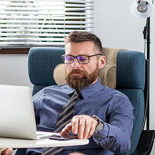Weysat Head Neck Pillow for Recliner Chair Head Rest Roll, Light Camel - Image 6