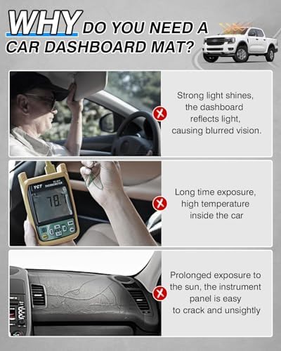 CARTIST Black Dash Cover for Ford Ranger 2024 2025 2026 Dashboard Cover Mat - Image 3