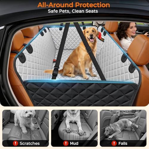 URPOWER Dog Car Seat Cover for Back Seat, 100% Waterproof Hammock for Car - Image 2
