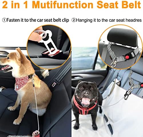 Chew Proof Dog Car Seat Belt, 2 in 1 Steel Cable Dog Car Accessories Headrest - Image 4