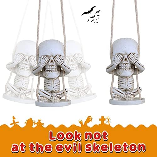 Rear View Mirror Accessories of Swinging Sugar Skull Car Hanging Ornament - Image 5