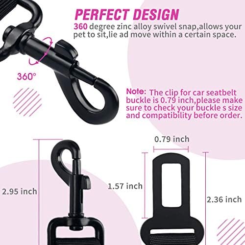 COOYOO Dog Seat Belt, 3 Piece Set Retractable Dog Car Adjustable Seatbelts - Image 6