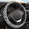 Black Leopard Print Steering Wheel Cover by Unknown