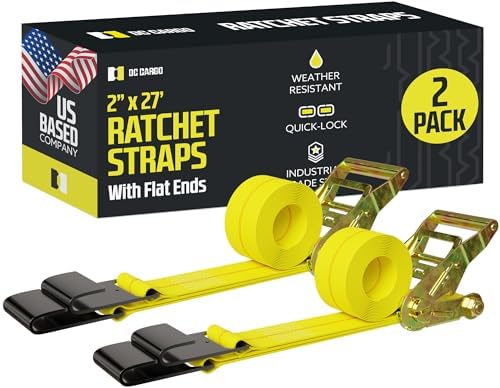 DC Cargo Tie-Down Ratchet Straps Heavy-Duty Flats Hook Trailer Strap, Heavy by DCCargo