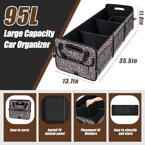 AOPHY Leopard Print Car Trunk Organizer - Image 2