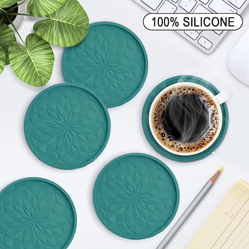 ME.FAN Silicone Coasters with Holder, Drinking Coasters - Image 2