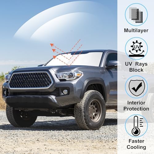 Windshield Sun Shade Sunshade for 2016-2025 2026 Toyota Tacoma - Image 2
