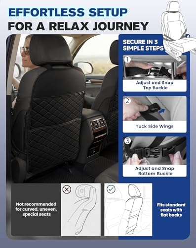 Seat Back Protectors for Kids, Car Kick Mats for Front Seats - Image 6