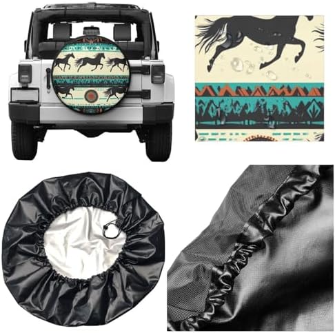 Navajo Aztec Horse Stripes Tribal Spare Tire Cover - Image 3
