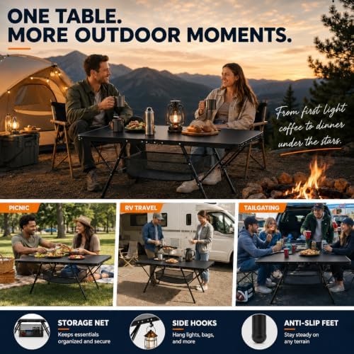 Overmont Folding Aluminum 4ft Camping Table - Image 7