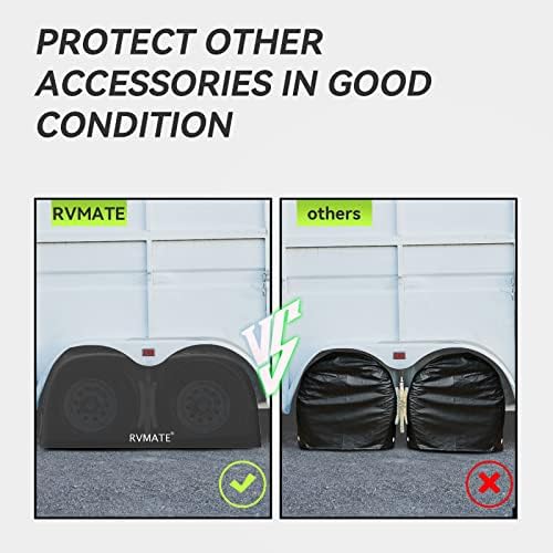 RVMATE RV Tire Covers, Dual Axle Wheel Cover 2 Pack, Fits 27"-30" Dia. Tire - Image 6