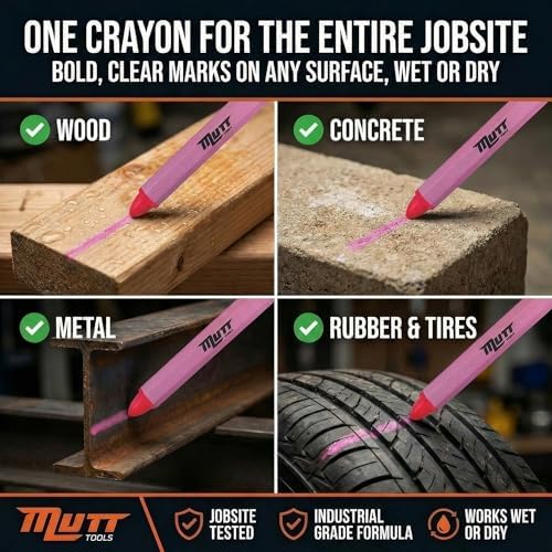 Mutt Tools Pink Lumber Crayons 12 Pack - Image 2