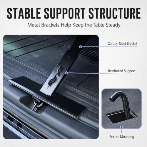 Rear Trunk Table for RAM 2500 Rebel 2023-2026, Foldable Adjustable Tailgate - Image 5