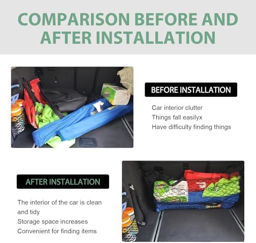 Car Cargo Net, Car Trunk Net Stretchable, Dual-Layer Nylon Trunk Storage Mesh - Image 4