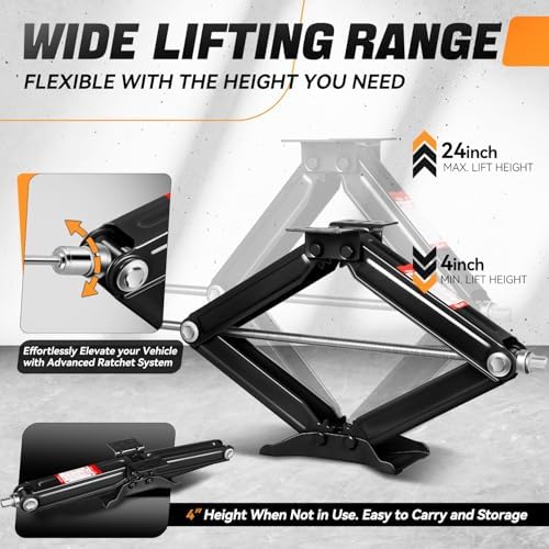 Auto Dynasty 2.5Ton Scissor Jacks 4 Pack, RV Stabilizer Leveling Scissor Car - Image 3