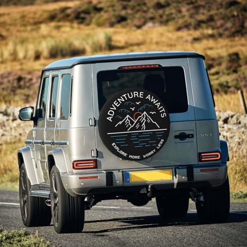 Adventure Awaits Spare Tire Cover Wheel Protectors Weatherproof Universal Wheel - Image 7