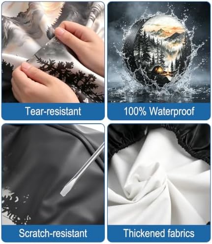RV Spare Tire Cover Mountain Lake Tree 14in Waterproof Universal Fit - Image 5