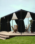 Grommet Outdoor Curtains for Patio Waterproof 8 Pcs 54x95 In Black by HolidayIdeas