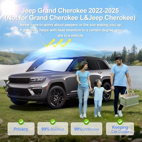 8pcs Car Window Shades for Jeep Grand Cherokee 2022-2026 Accessories, - Image 2