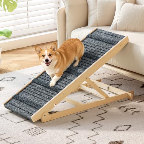 TIMHAKA Dog Ramp for Bed with 7 Adjustable Heights, Supports Up to 150lbs by TIMHAKA