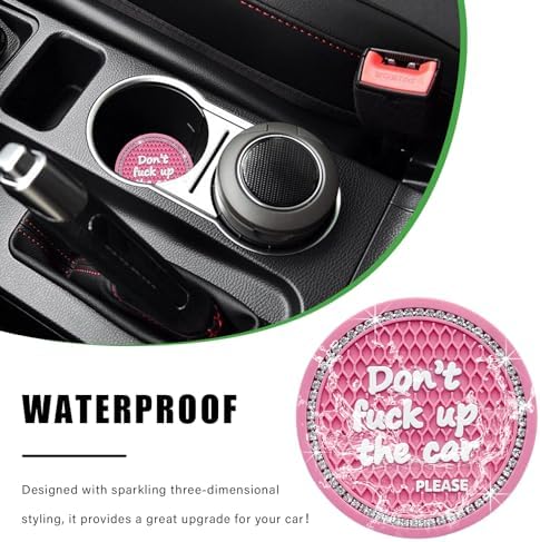 Ziciner 2 Pack Bling Car Cup Holder Coaster, 2.75 Inch Anti-Slip Auto Insert - Image 5