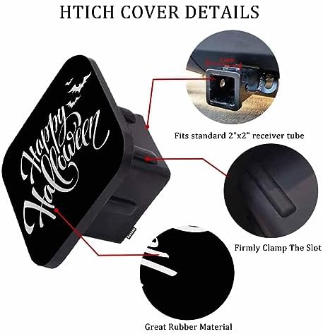 Happy Halloween Hitch Cover Spooky Halloween Bats Rubber Trailer Hitch Cover - Image 3