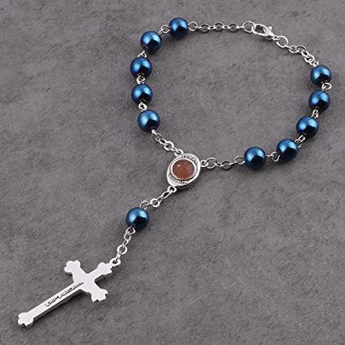 Hematite Beads Auto One Decade Car Rosary Clasp Terra Jerusalem Medal - Image 5